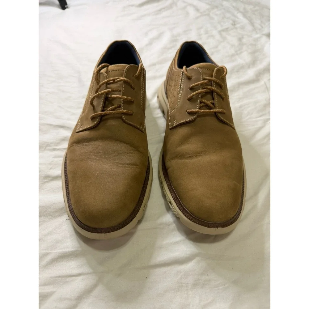 Johnston & Murphy Mens XC4 Prentiss Plain Toe Tan Nubuck Shoes 11M 59-35601